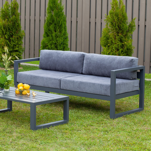 Диван уличный CAPRI, алюминий цвет серый, темно-серый велюр