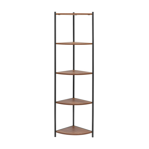 Стеллаж ALLEN, черный, ЛДСП Орех, 33*33*145