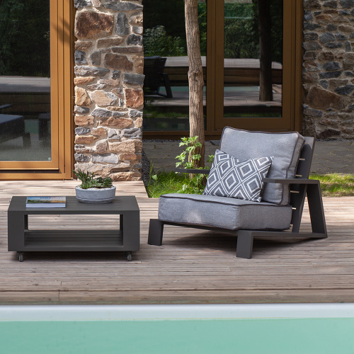 Кресло уличное KORFU, алюминий LAVA, подушки JASPER GREY фото 4