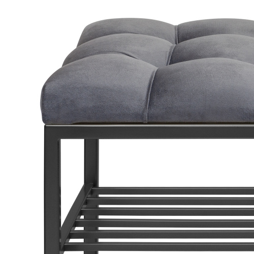 Обувница GARDA PLUS, черная, Mouse Grey, каретная стяжка, 85*40*52 фото 6