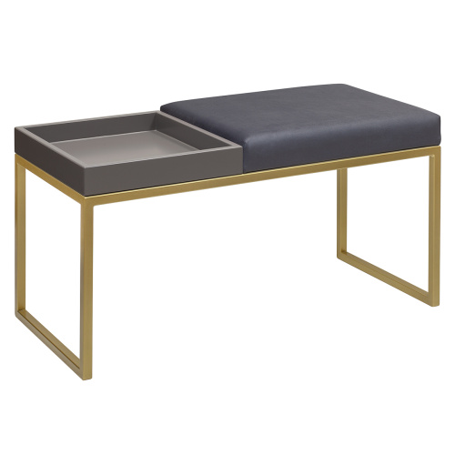 Банкетка ALBA BOX, золотая, Light Blue, GreyBox, 85*40*45 фото 5