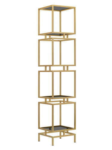 Стеллаж CUBIC-4, золотой, тонированное стекло, 40*40*196,5 фото 6