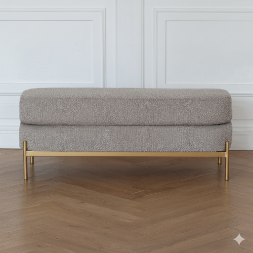 Банкетка MODENA, золотая, BUKLE Grey, 110*40*43 фото 3