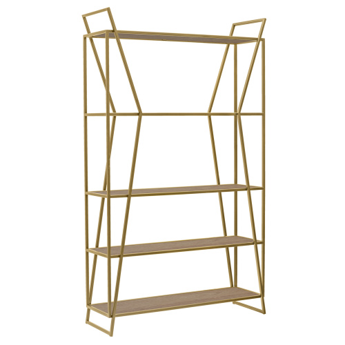 Стеллаж OSLO, золотой, ЛДСП Дуб Каселла, 100*33*171 фото 10