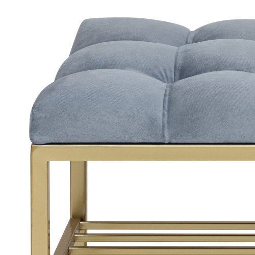 Банкетка RUBY MINI, золотая, Light Blue, каретка фото 12