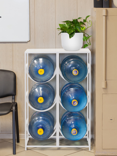 Подставка для 6 бутылок со столиком, белая фото 2