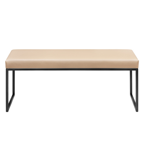 Банкетка ALBA, черная, экокожа Light Beige, 110*40*45