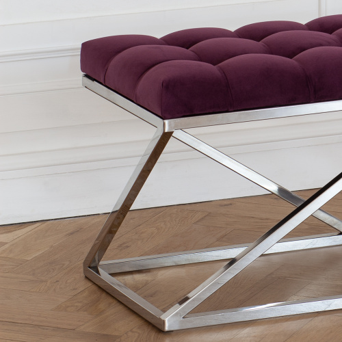 Банкетка ZUMA, н/ж сталь, Marsala, каретная стяжка, 110*40*45 фото 3