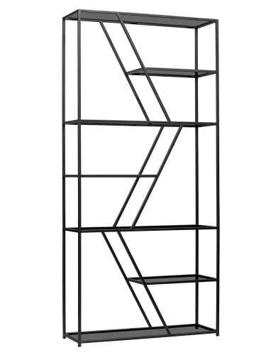 Стеллаж ARNETTA, черный, тонированное стекло, 90*30*192 фото 7