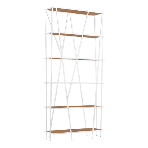 Стеллаж EVA, белый, ЛДСП Робиния, 90*30*190