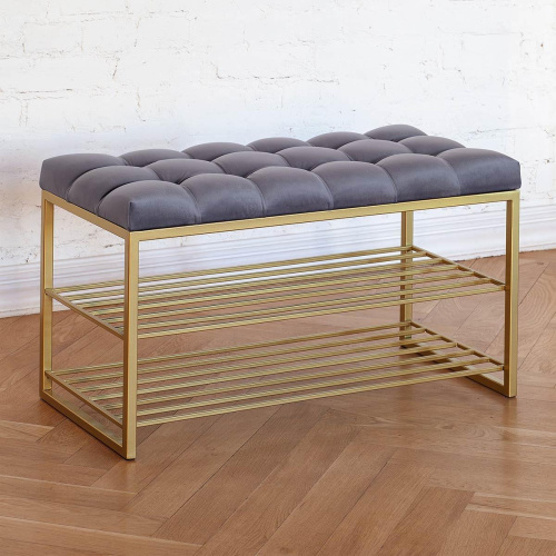 Обувница GARDA, золотая, Mouse Grey, каретная стяжка фото 5