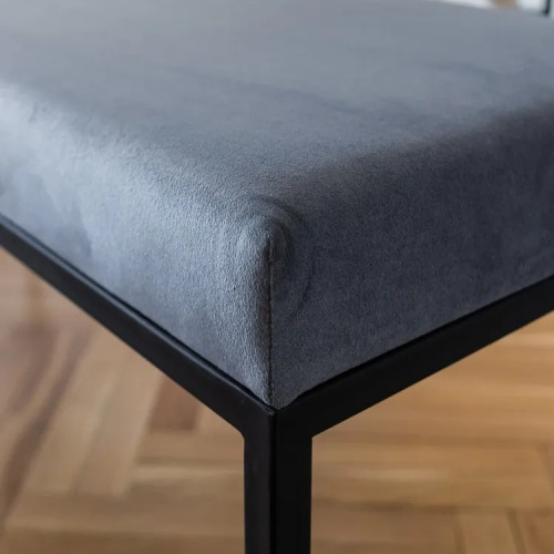 Банкетка ALBA, черная, Light Blue, 110*40*45 фото 4