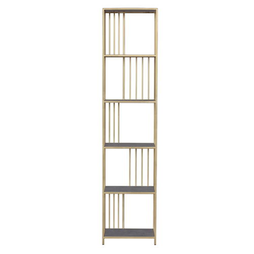 Стеллаж SOHO MINI, золотой, ЛДСП Бетон темный, 45*30*195 фото 7