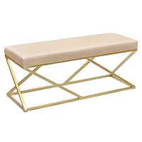 Банкетка ZUMA, золотая, экокожа Light Beige
