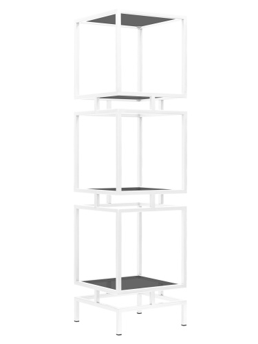 Стеллаж CUBIC-3, белый, тонированное стекло, 40*40*150,5 фото 4