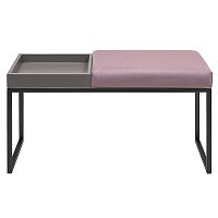 Банкетка ALBA BOX, черная, Dusty Pink, GreyBox, 85*40*45