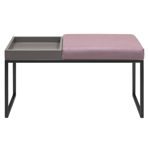 Банкетка ALBA BOX, черная, Dusty Pink, GreyBox, 85*40*45