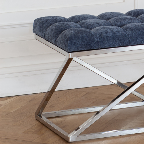 Банкетка ZUMA, н/ж сталь, Steel Blue, каретная стяжка 110*40*45 фото 3