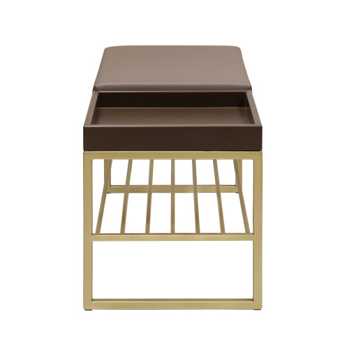 Банкетка RUBY BOX, золотая, экокожа UMBRA, BrownBox, 85*40*45 фото 3