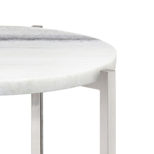 Столик кофейный ODRI, н/ж сталь, мрамор, 43,5*43,5*60,5 фото 3