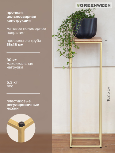 Столик для цветов TORI 100, золотой фото 6