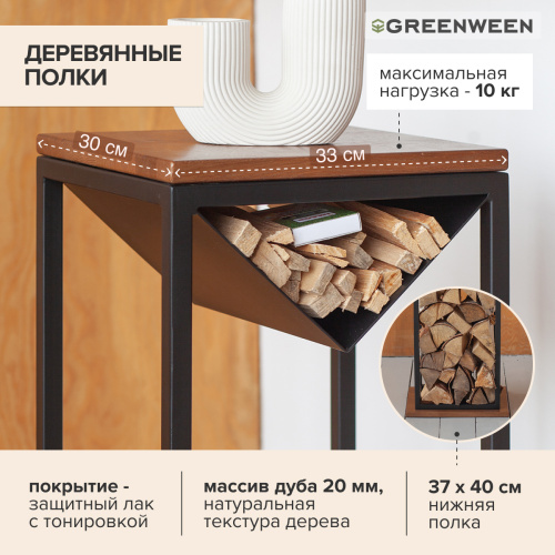 Дровница TORI с полкой, черная, 37*40*120 фото 4