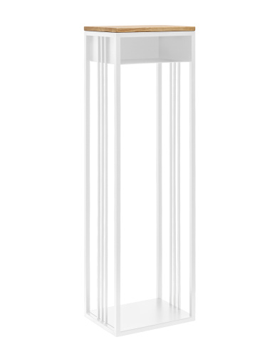Дровница SOHO MAX, с полкой, белая, столешница дерево, 40*30*136 фото 5