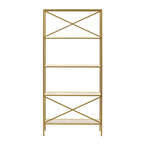 Стеллаж KARIN-800, золотой, керамика слоновая кость, 80*30*175 фото 8