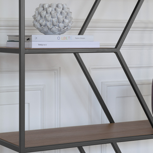 Стеллаж MALTA, черный, ЛДСП Робиния, 90*30*192 фото 3