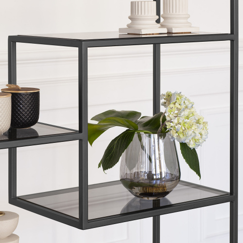 Стеллаж OLIVIA, черный, полки стекло, 70*30*195,3 фото 3