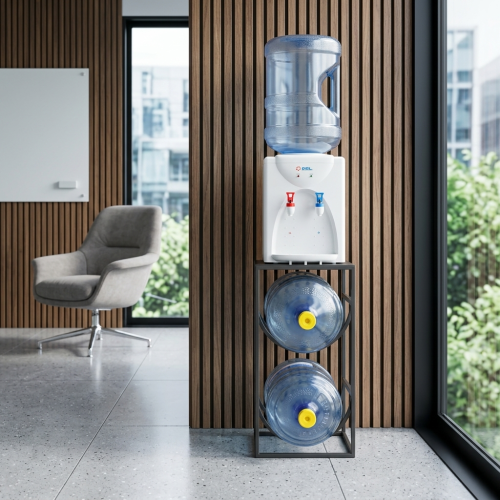 Подставка для 2 бутылок со столиком, черная фото 2