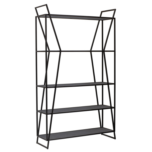 Стеллаж OSLO, черный, ЛДСП Бетон темный, 100*33*171 фото 10