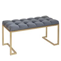 Банкетка OMEGA MINI, золотая, Mouse Grey, каретка