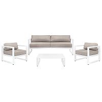 Набор садовой мебели CAPRI: диван, 2 кресла, столик, белый цвет