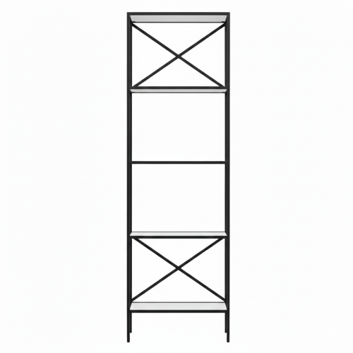 Стеллаж KARIN, черный, ЛДСП Белый фото 2