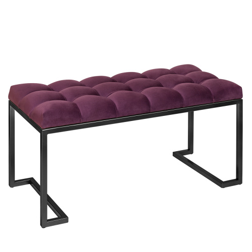 Банкетка OMEGA MINI, черная, Marsala, каретная стяжка, 85*40*45 фото 2