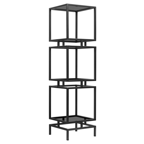 Стеллаж CUBIC-3, черный, тонированное стекло, 40*40*150,5 фото 5