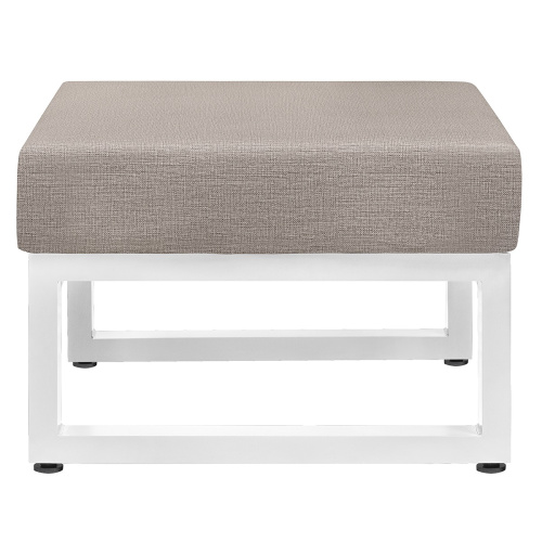 Пуф уличный CAPRI, алюминий белый, пепельно-коричневая рогожка фото 6