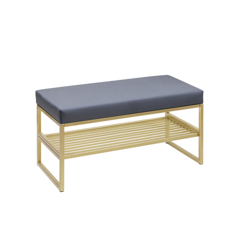 Банкетка RIMINI MINI, золотой, Light Blue, 85*40*45 фото 2