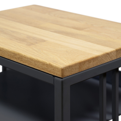 Дровница CAPRI MINI с полкой, черная, столешница дерево, 40*30*120 фото 12