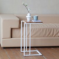 Столик кофейный приставной, белый 330