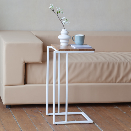 Столик кофейный приставной, белый, 33*36,5*67