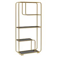 Стеллаж SIENA, золотой, тонированное стекло