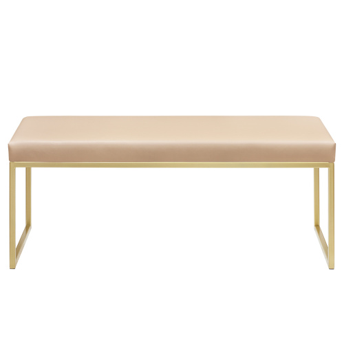 Банкетка ALBA, золотая, экокожа Light Beige, 110*40*45