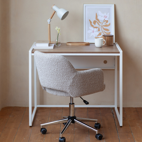 Стол письменный Rimini, белый, ЛДСП Дуб Канзас, 90*65*75 фото 2