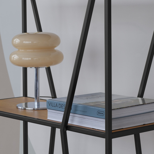 Стеллаж OSLO MINI, черный, ЛДСП Робиния, 80*33*171 фото 4