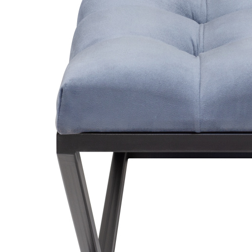 Банкетка ZUMA, черная, Light Blue, каретная стяжка, 110*40*45 фото 4