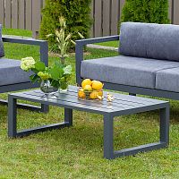 Стол уличный журнальный CAPRI, алюминий цвет серый, 112*65,5*36,5