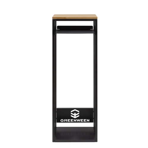 Дровница CAPRI MINI с полкой, черная, столешница дерево, 40*30*120 фото 8