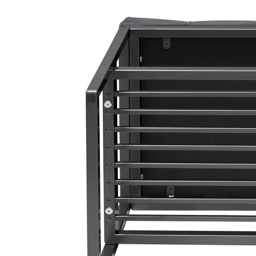 Банкетка RIMINI, черный, Mouse Grey, каретная стяжка, 110*40*45 фото 4